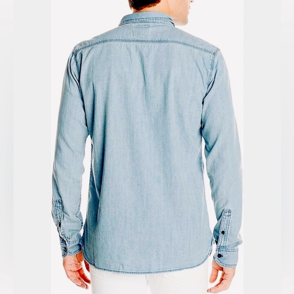 Levi’s Cotton Button Down Light Weight Shirt 2 Pocket Standard Denim Work Shirt - Picture 4 of 10